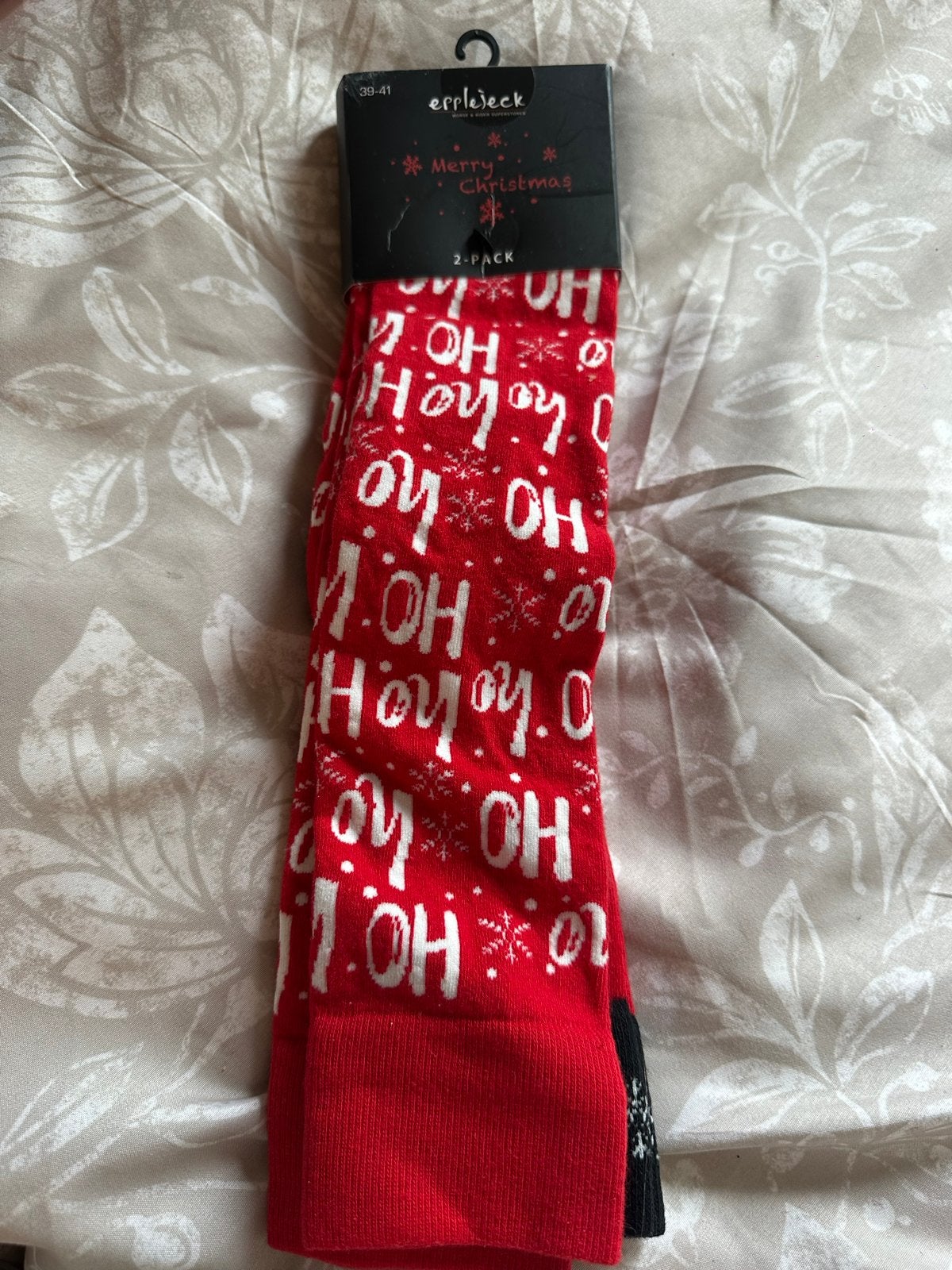 Kerst Paardrij Sokken - Ho Ho Ho - Maat 39-41, Sokken en Kniesokken, Nieuw, Ophalen of Verzenden, Maat 39 t/m 42