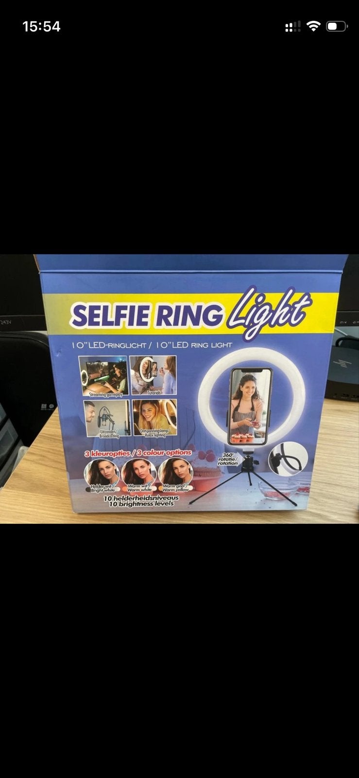 Selfie Ring Light 10 inch LED met statief, Overige merken, Belichting, Ophalen of Verzenden, Zo goed als nieuw