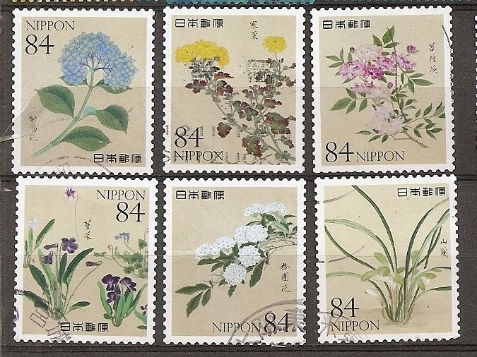 Japan bloemen, Ophalen of Verzenden, Gestempeld, Oost-Azië