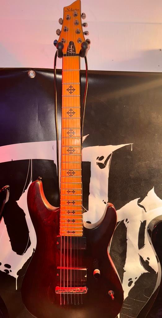 Schecter JL7, Jeff Loomis 7 string gitaar, Ophalen of Verzenden, Gebruikt, Elektrisch