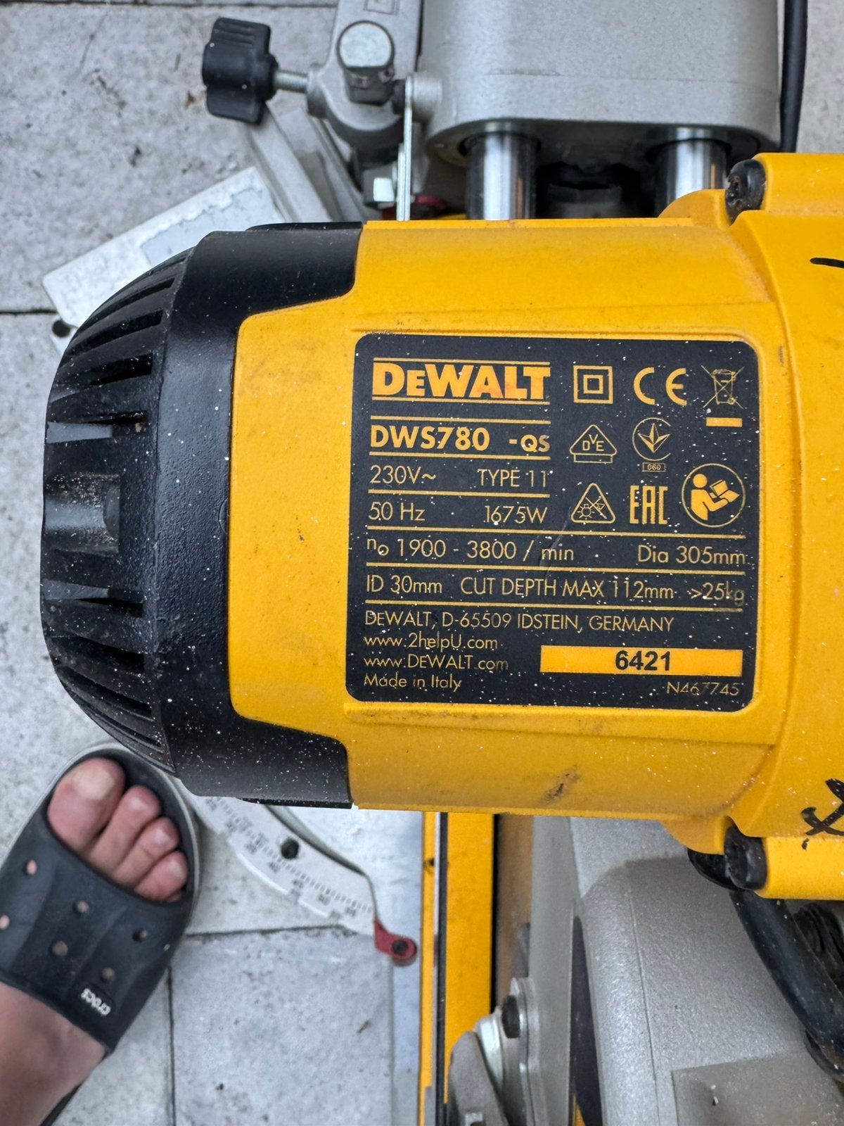 DeWALT DWS780 Afkortzaag XPS + DE7023 Onderstel+ extra zaag, Ophalen, Zo goed als nieuw