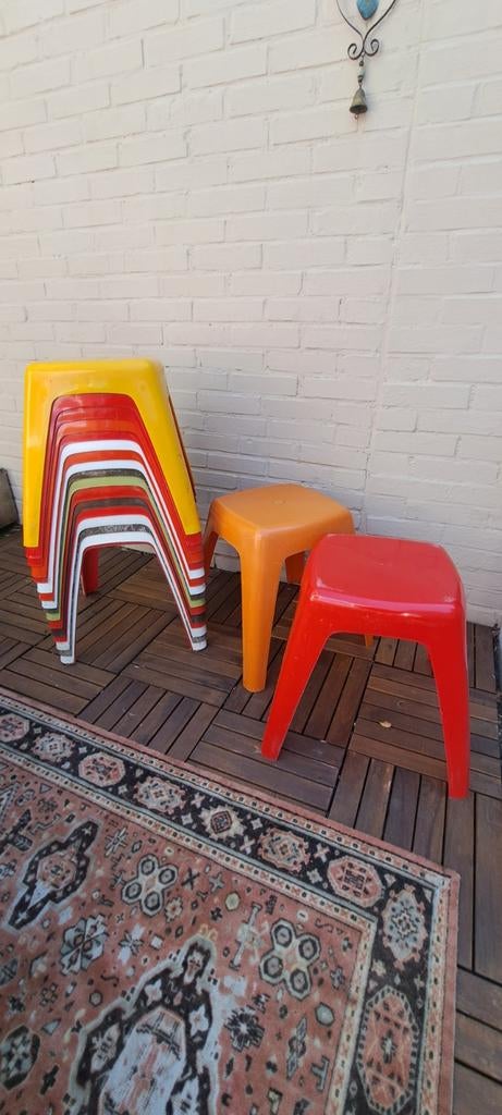 14 Vintage Flair Krukjes - Kleurrijk en Stapelbaar, Ophalen, Gebruikt