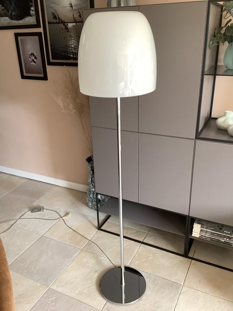 Prandina Notte F5 design vloerlamp glas met chroom, Ophalen, Zo goed als nieuw, Glas, 150 tot 200 cm
