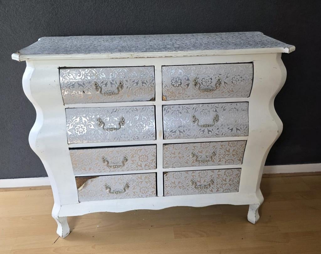 Buikkastje, ladenkastje barok brocante, Ophalen, Gebruikt, 50 tot 100 cm, 3 of 4 laden