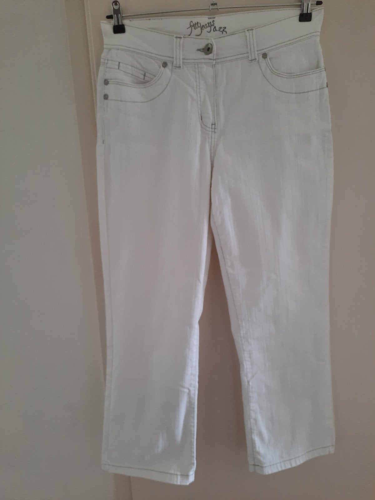 Miss Etam witte Jeans - Maat 42 en broeklengte 28 inch, Wit, Overige jeansmaten, Ophalen of Verzenden, Miss Etam