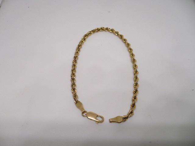 14 krt. goud rope armband 20 cm -2.87 gram breed ca. 3 m, Ophalen of Verzenden, Gebruikt, Goud, Goud