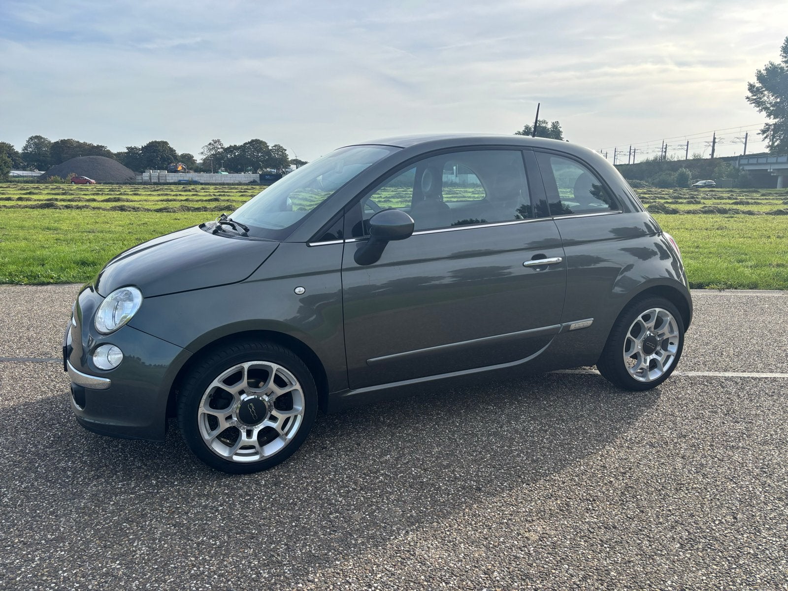 Fiat 500 1.2 C 2012 Grijs(groen) metallic, Auto's, Voorwielaandrijving, 1242 cc, 4 cilinders, 840 kg
