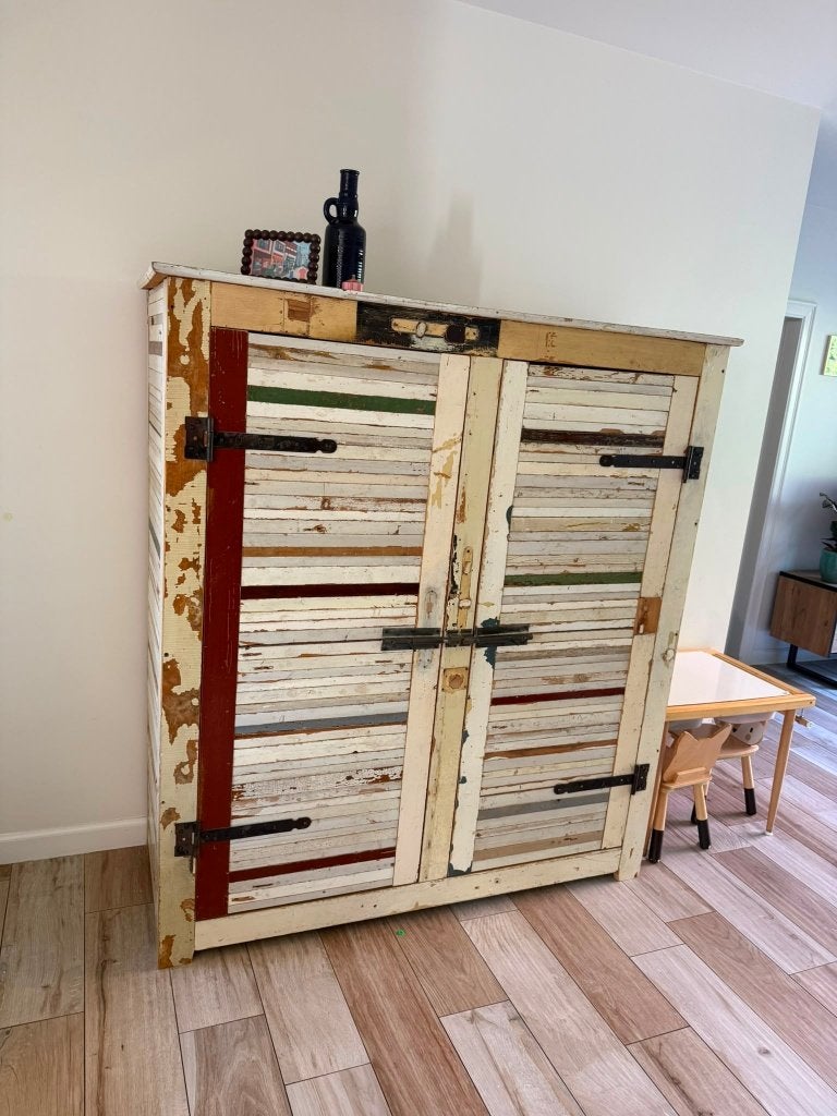 Kleerkast of Opbergkast, Ophalen, Sloophouten kast, Overige materialen, 50 tot 100 cm