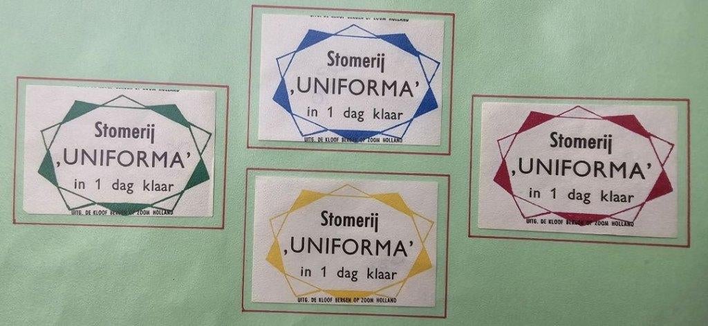 Stomerij Uniforma in 1 dag klaar, Ophalen of Verzenden, Zo goed als nieuw, Luciferdoosjes of -merken