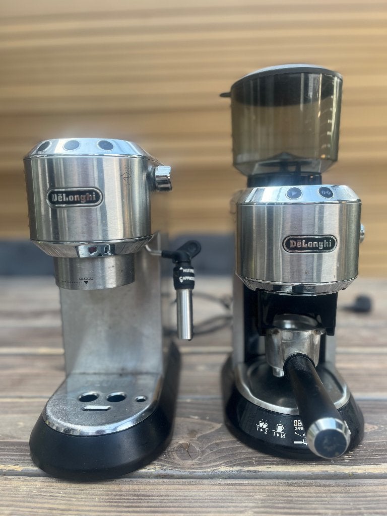 Complete De’Longhi espresso set in nette staat., Ophalen, Gebruikt, Espresso apparaat, Koffiebonen
