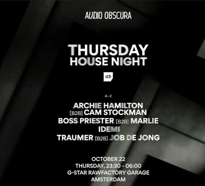 Audio obscura ADE tickets