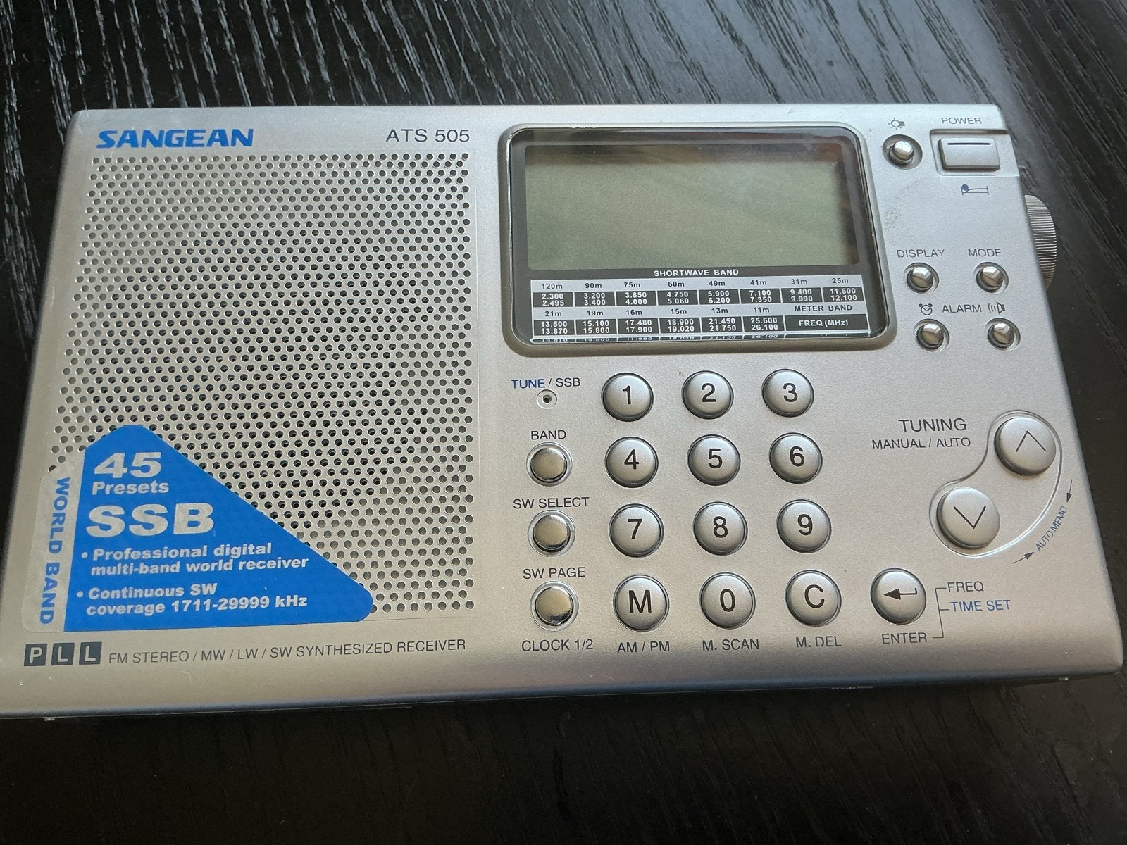 Sangean ATS 505 Wereldontvanger - PLL FM Stereo/MW/LW/SW, Ophalen, Zo goed als nieuw, Wereldontvanger