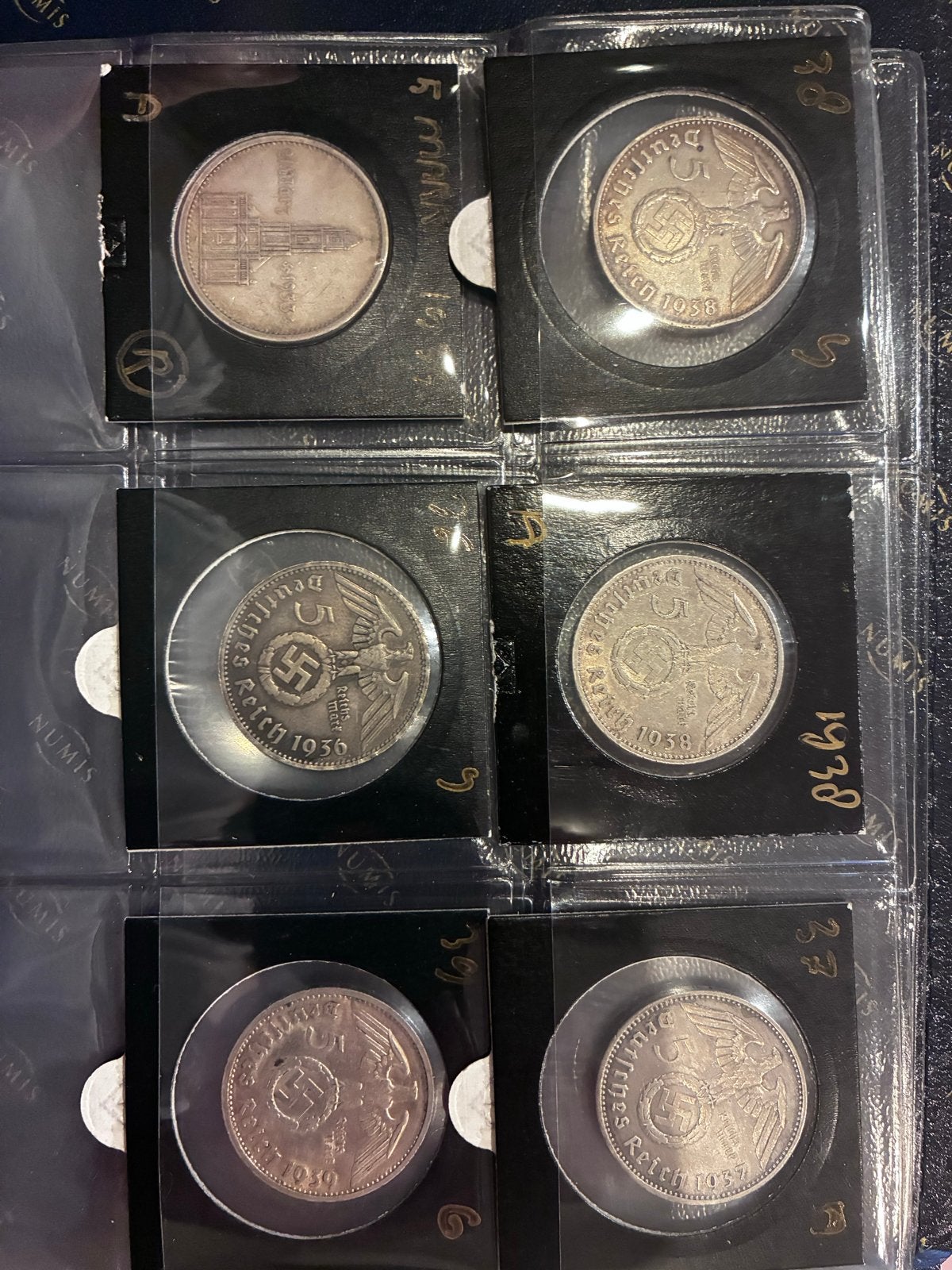Zilveren Duitse reichsmarken swastika nazi duitsland, Ophalen of Verzenden, Duitsland, Setje, Zilver