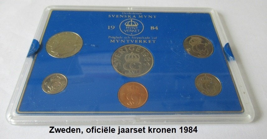 ZWEDEN, officiële jaarsets KRONEN, 1984 1987, 1988, Ophalen of Verzenden, Overige landen, Setje