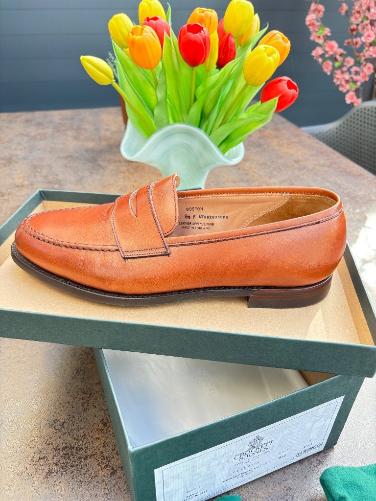 Crockett & Jones Boston Loafers - Chestnut Calf, Kleding | Heren, Schoenen, Loafers, Bruin, Verzenden, Zo goed als nieuw