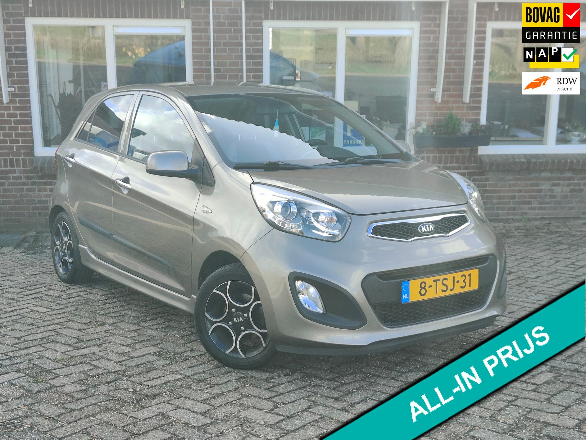 Kia Picanto 1.2 CVVT World Cup Ed. Airco Cruise LMV - RIJKLA, Auto's, Voorwielaandrijving, 86 pk, Gebruikt, Zwart