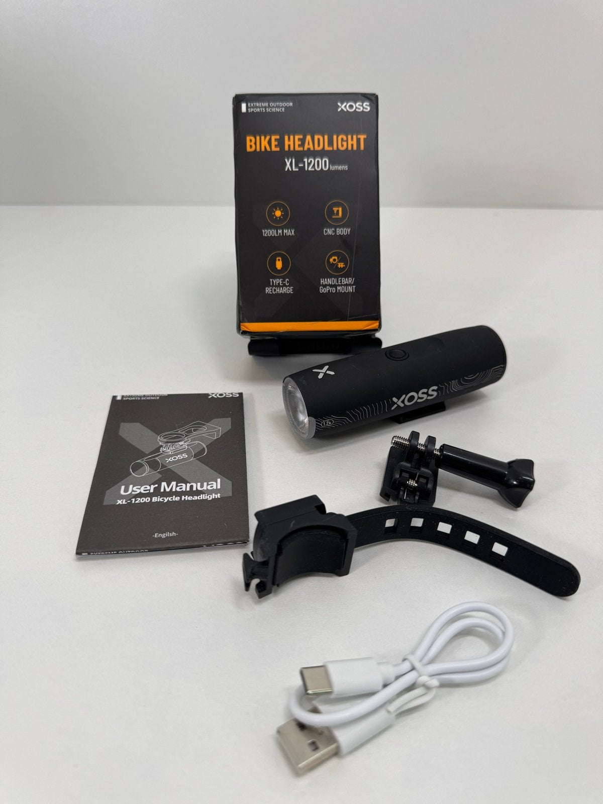 Xoss XL1200 Fiets Voorlicht - 1200 Lumen Oplaadbaar, Fietsen en Brommers, Voorlicht, Nieuw, Ophalen of Verzenden, Oplaadbaar