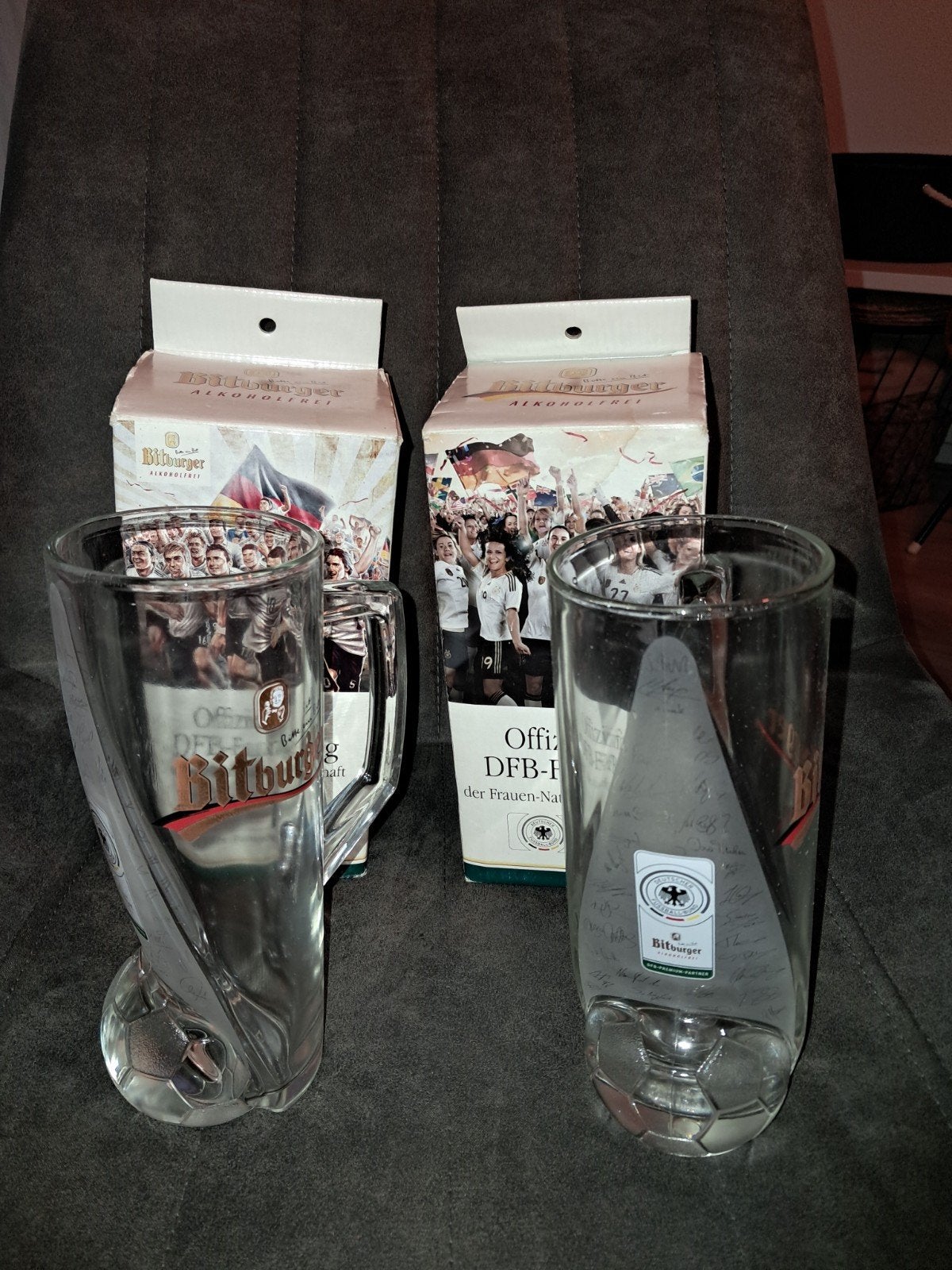 Bitburger DFB 0.5L bierglazen - Heren & Dames elftal, Ophalen of Verzenden, Nieuw, Buitenlandse clubs, Overige typen