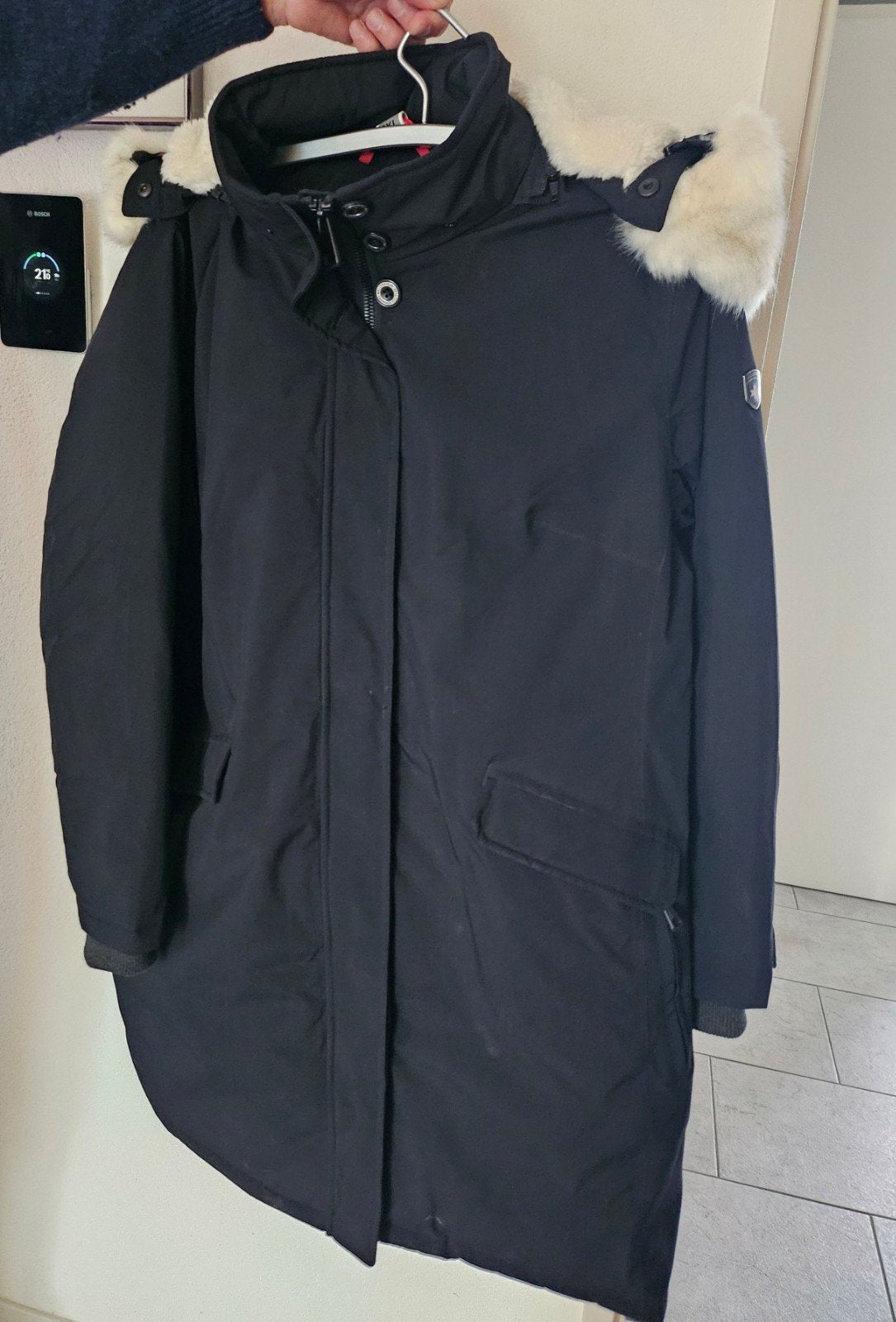 Wellensteyn jas met afneembare capuchon en imitatiebont, Wellensteyn, Verzenden, Zwart, Maat 46/48 (XL) of groter