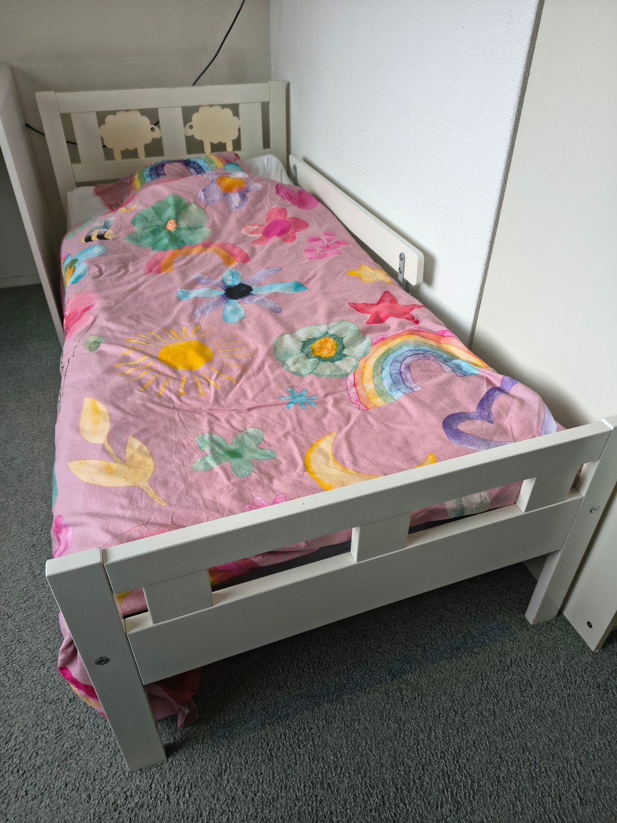 2 kinderbedjes, wit, 165 x 77 cm, Kinderen en Baby's, Ophalen, 160 tot 180 cm, 70 tot 85 cm