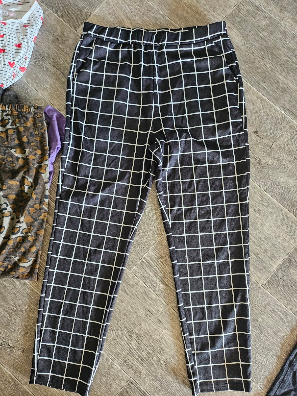 Shein Zwart-wit geruite broek - Maat XL, Kleding | Dames, Zwart, Maat 46/48 (XL) of groter, Ophalen of Verzenden, Zo goed als nieuw