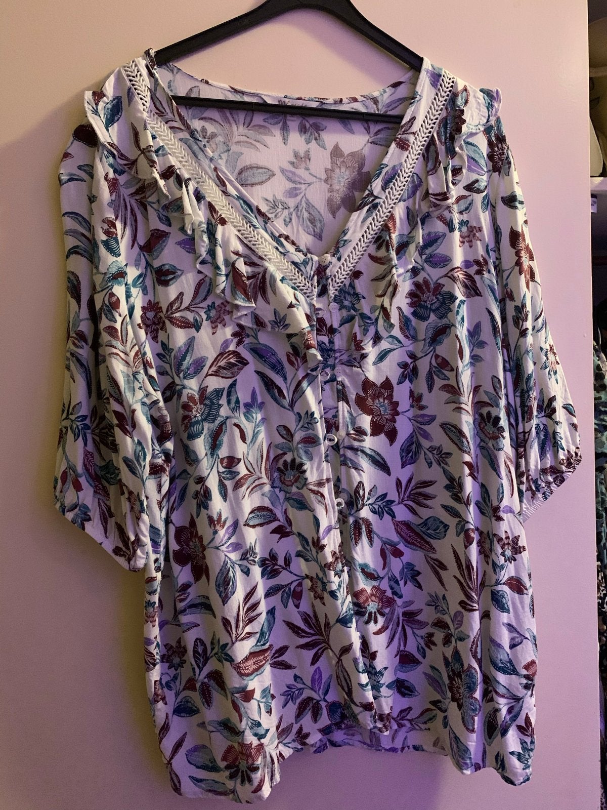 Mooie luchtige blouse maat 52, Ophalen of Verzenden, Gedragen, Maat 46/48 (XL) of groter, Meerkleurig