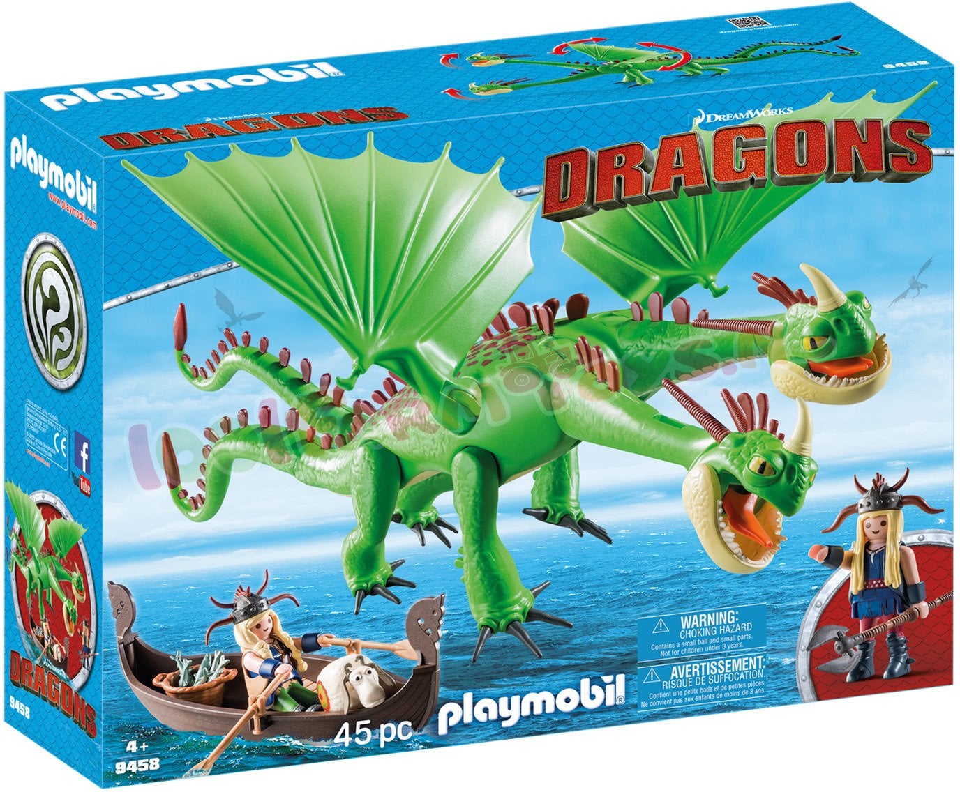 Playmobil Dragons 9458 Morrie & Schorrie Met Burp & Braak, Complete set, Ophalen of Verzenden, Zo goed als nieuw, Dragons