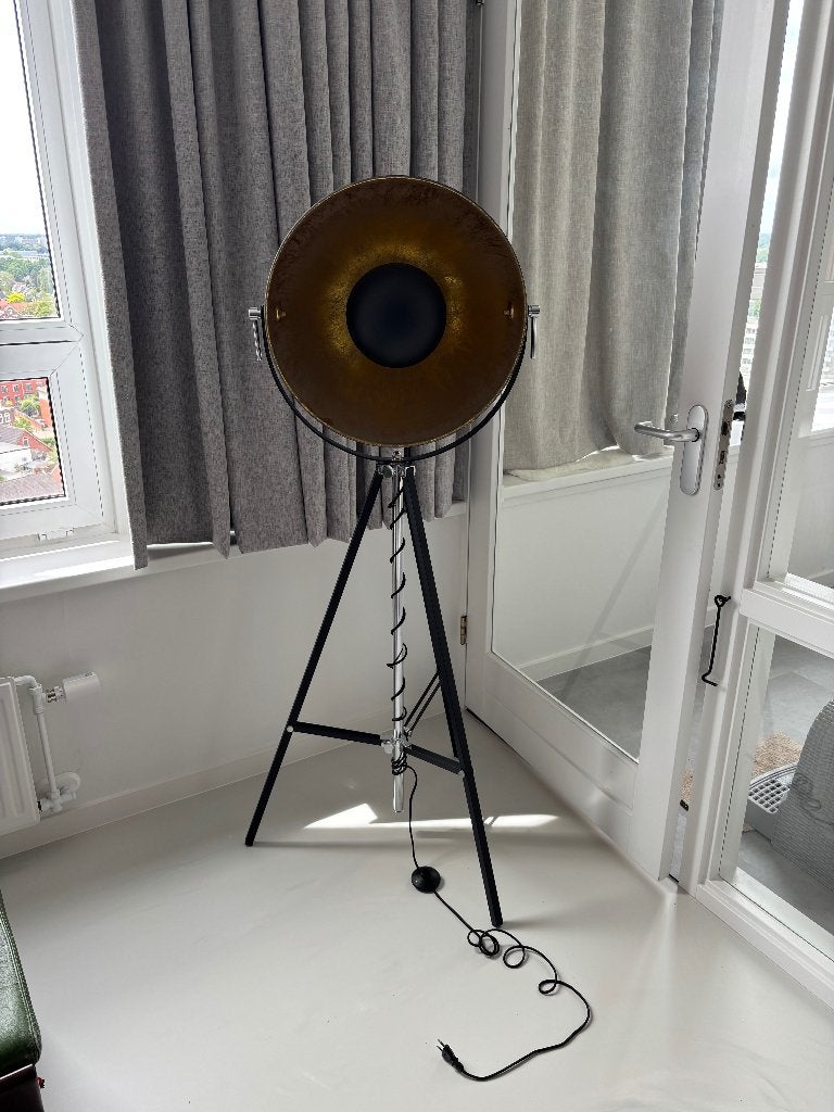 Golden sun vloerlamp met standenschakelaar voetbediening, Ophalen, Zo goed als nieuw, Metaal, 150 tot 200 cm