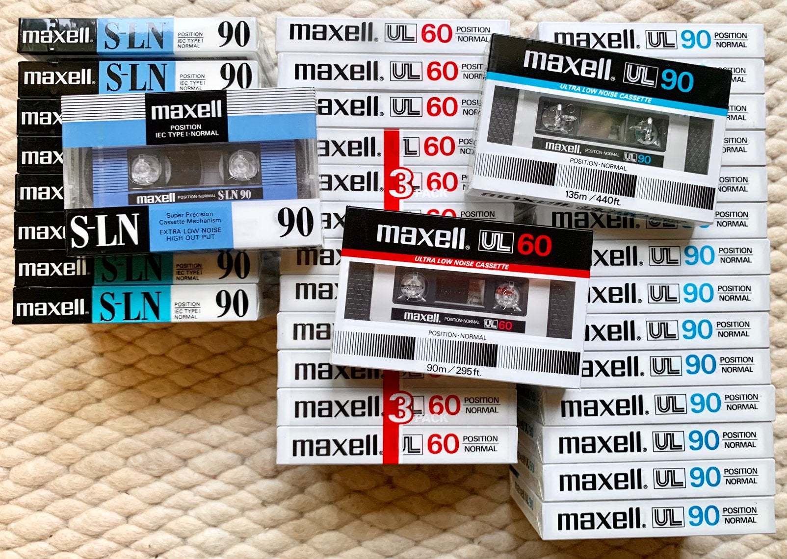 NOS Maxell UL60 UL90 S-LN90 cassettebandjes UL SLN 60 90 OVP, 2 t/m 25 bandjes, Ophalen of Verzenden, Maxell, Nieuw in verpakking