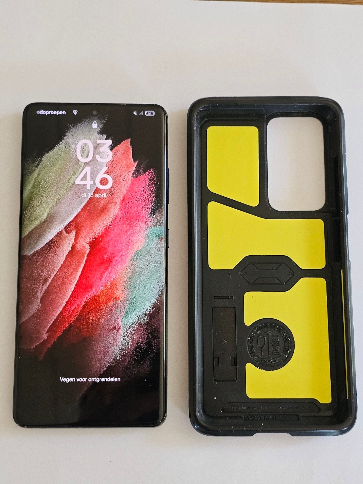 Samsung Galaxy S21 Ultra 5G, 256GB met Spygen hoesje, Zwart, Ophalen of Verzenden, Zo goed als nieuw, Galaxy S21