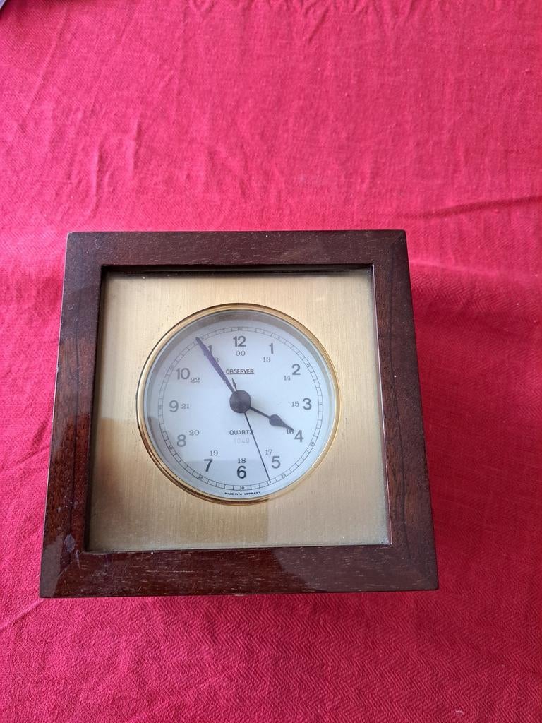 Vintage Kienzle Observer Kwarts scheepsklok in Houten Kistje, Antiek en Kunst, Antiek | Klokken, Ophalen of Verzenden