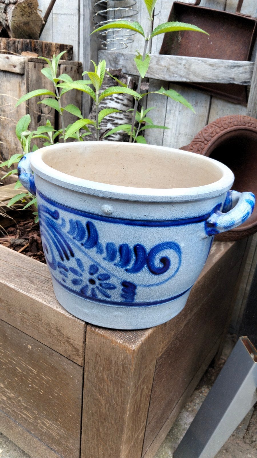 Brocante grote Keulse pot, Ophalen