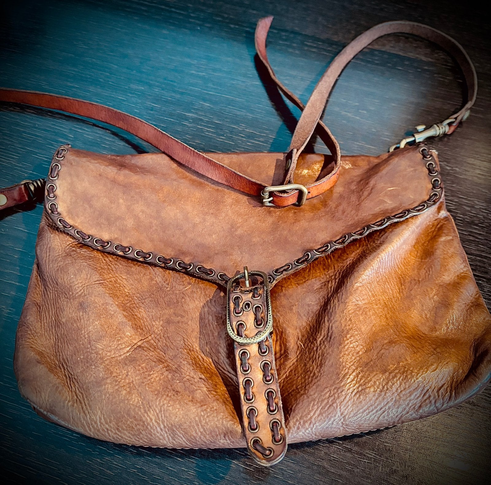 Campomaggi Vintage lederen tas. Bieden!, Ophalen of Verzenden, Gebruikt, Bruin, Handtas