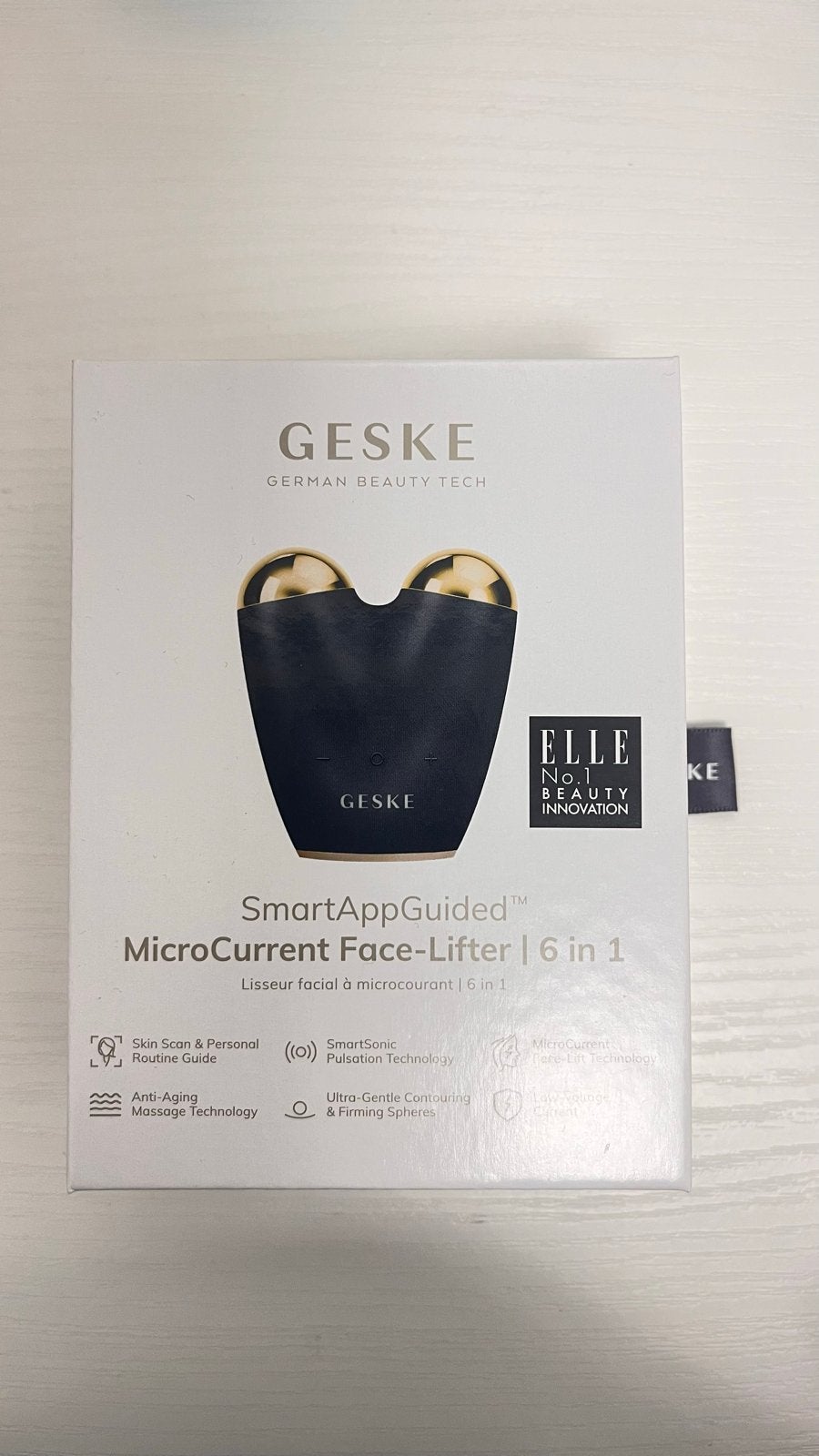 GESKE MicroCurrent Face-Lifter 6 in 1 - Zo goed als nieuw, Sieraden, Tassen en Uiterlijk, Uiterlijk | Gezichtsverzorging, Ophalen of Verzenden