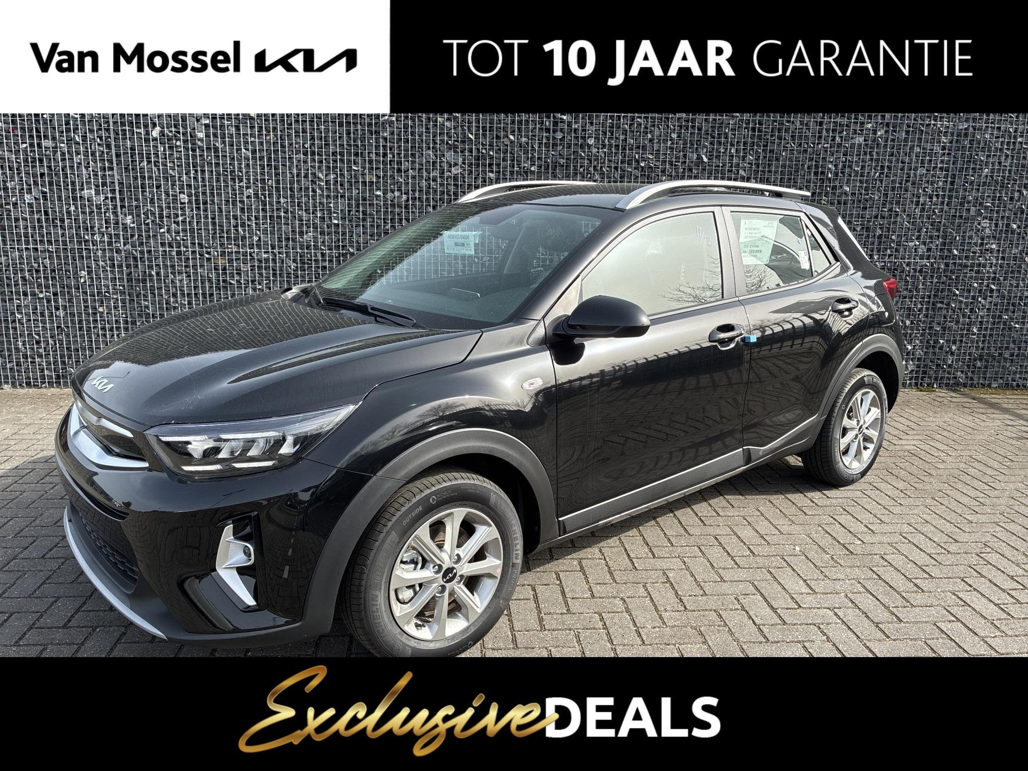 Kia Stonic 1.0 T-GDi MHEV DynamicLine | Rijklaar | Navigatie, Auto's, Voorwielaandrijving, 710 kg, Euro 6, Zwart