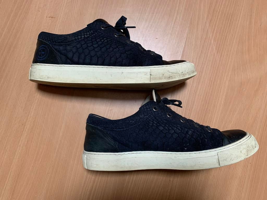 Donkerblauwe, leren herenschoenen van Costes. Maat 43, Kleding | Heren, Ophalen of Verzenden, Zo goed als nieuw, Blauw