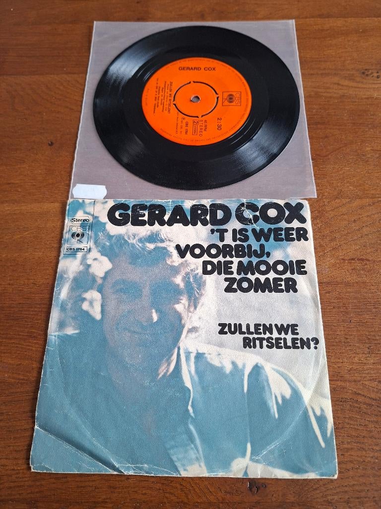 Gerard Cox,'t is weer voorbij ,die mooie zomer, Cd's en Dvd's, 7 inch, Single, Ophalen of Verzenden, Zo goed als nieuw
