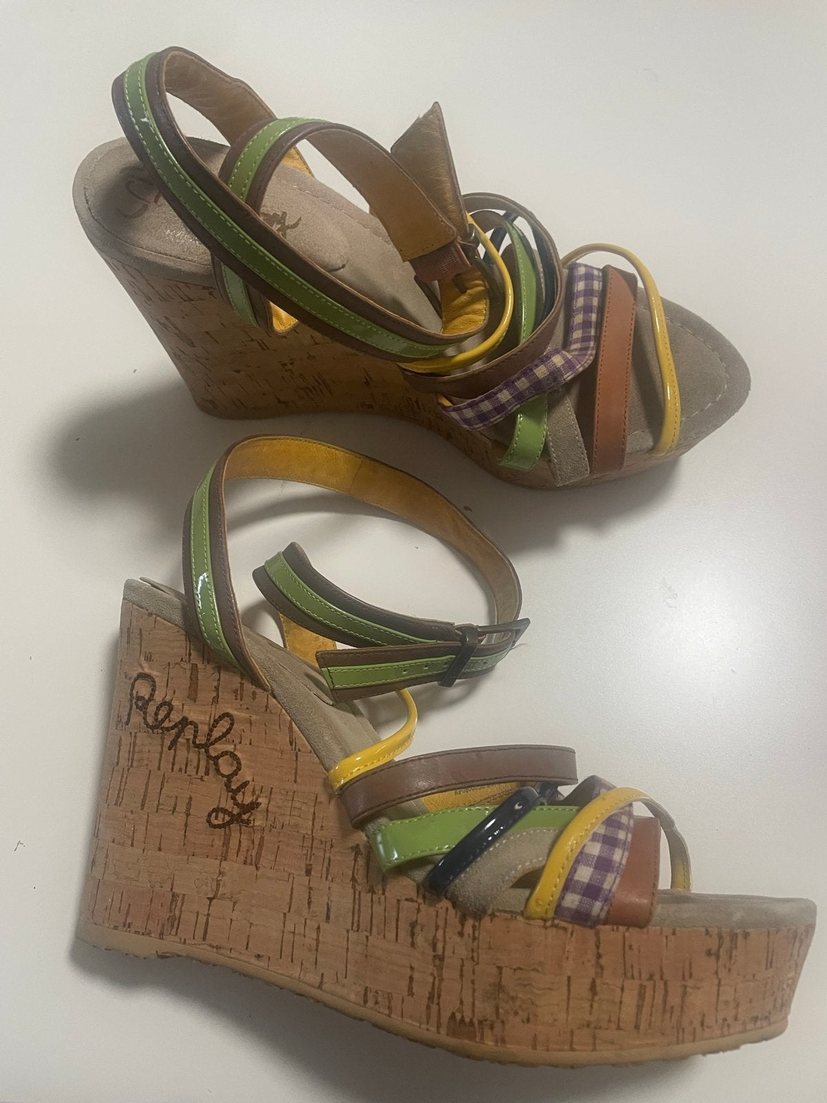 Replay sandalen met sleehak, maat 39, Ophalen of Verzenden, Gedragen, Overige kleuren, Sandalen of Muiltjes