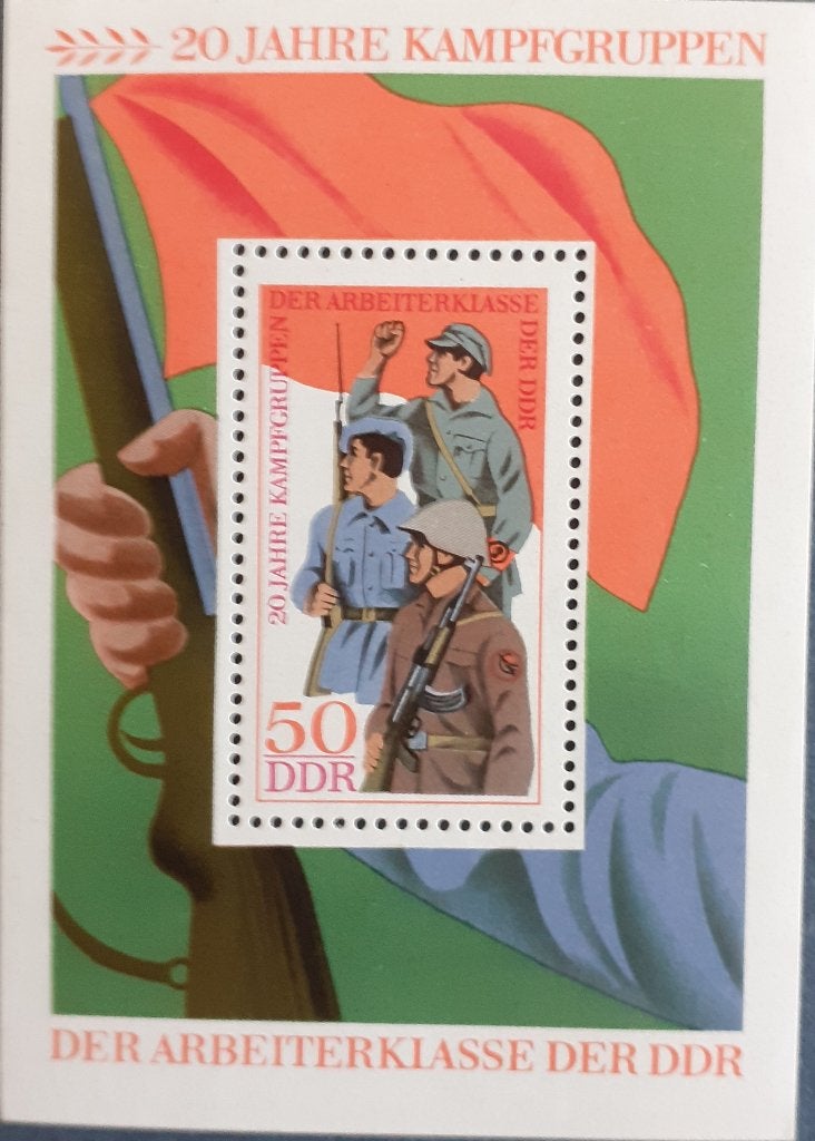 DDR Block 1973 20 Jahre Kampfgruppen Postfris, Postzegels en Munten, Ophalen of Verzenden, DDR, Postfris