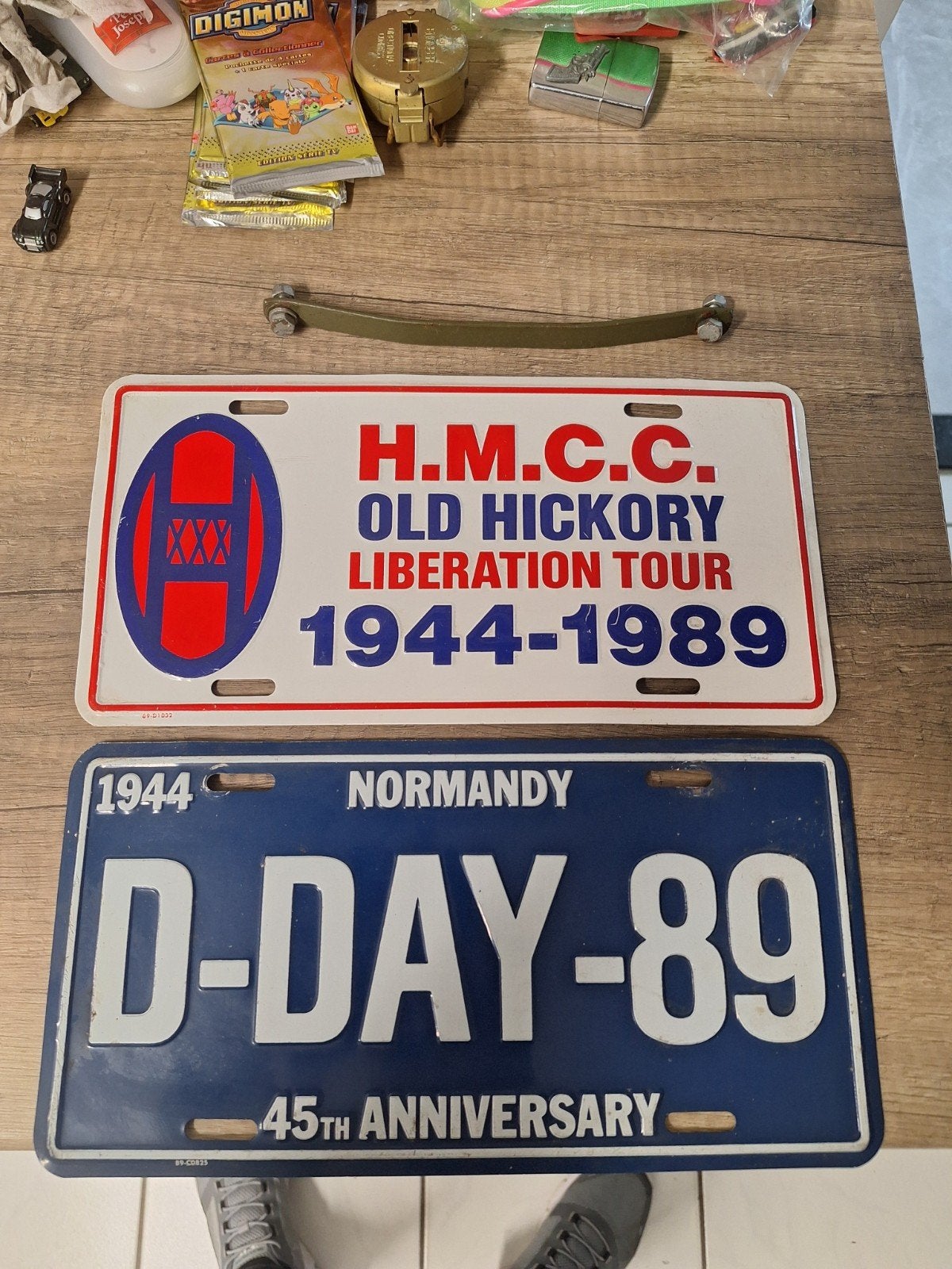D-Day 45th Anniversary en HMCC Old Hickory kentekenplaten, Ophalen of Verzenden, Gebruikt