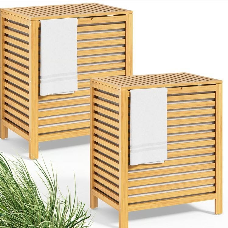2x Wasmand waskorf bamboe 62L + binnenzak GRATIS VERZENDING!, Verzenden, Nieuw, Wasmand, Nvt