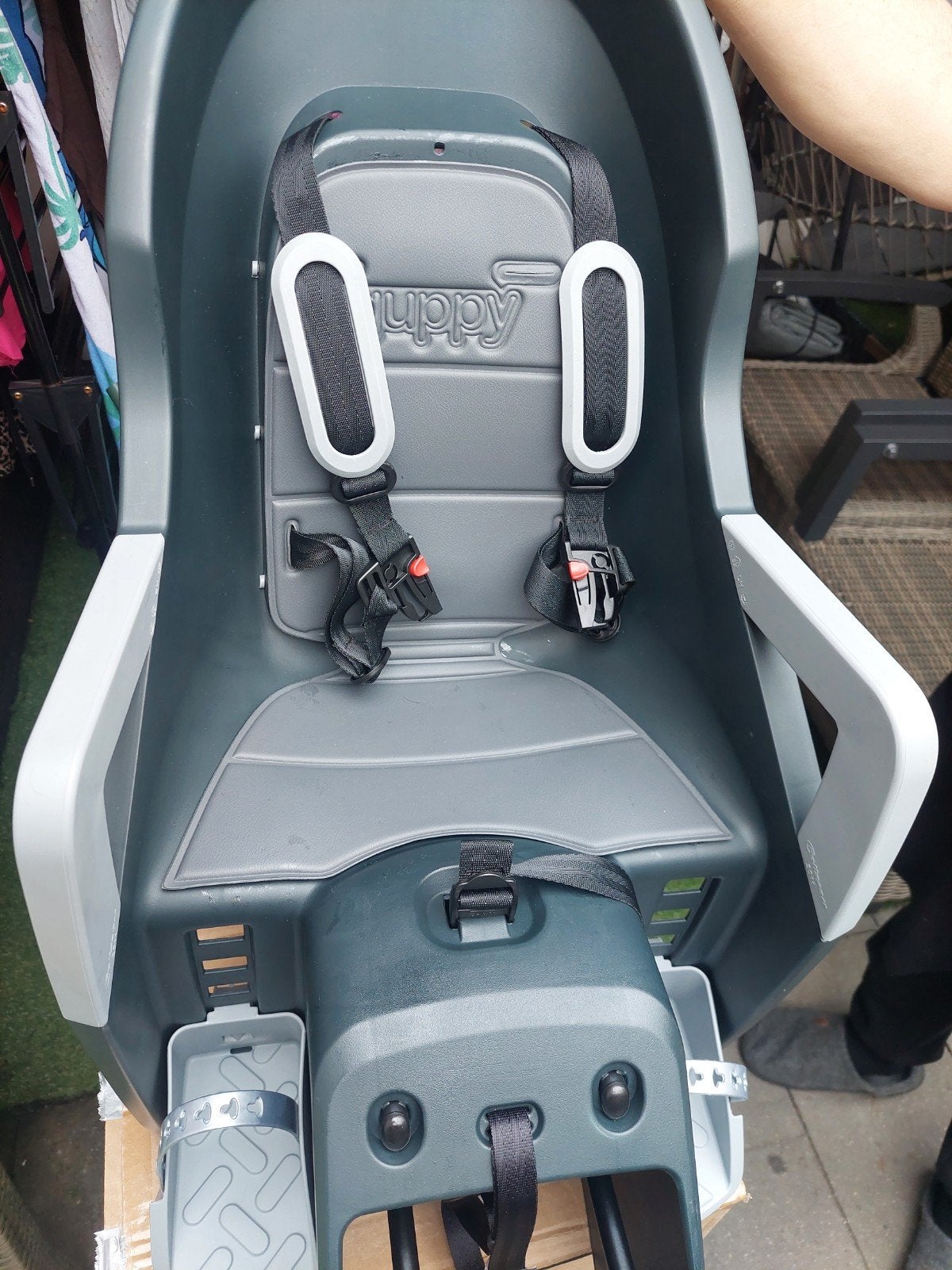 Polisport Guppy Maxi+ Achterzitje - Zo goed als nieuw, 15 t/m 25 kg, Achterzitje, Voetsteuntjes, Ophalen of Verzenden