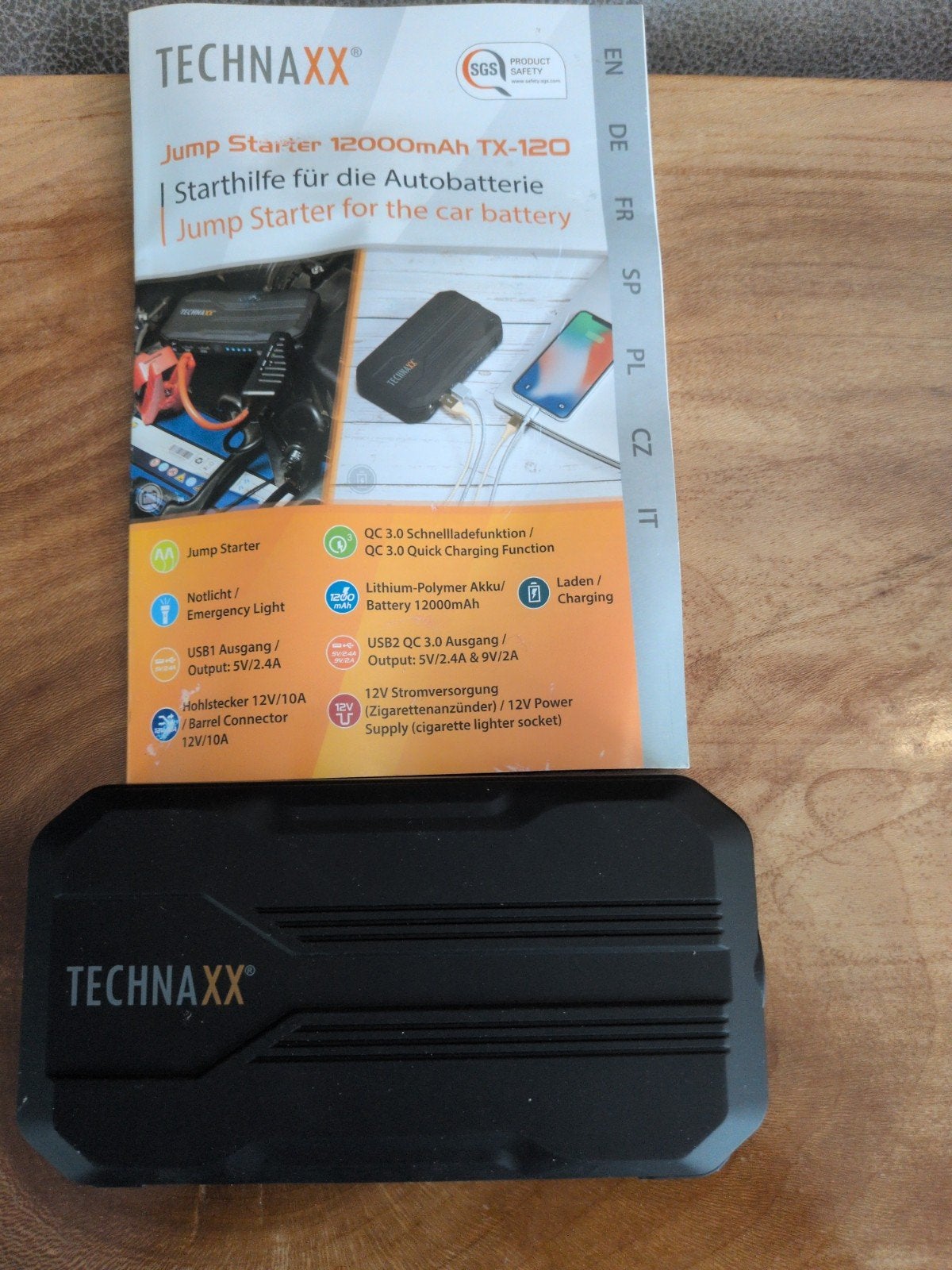 Technaxx Jump Starter TX-120 - Startklaar voor elke auto, Auto diversen, Ophalen of Verzenden, Zo goed als nieuw