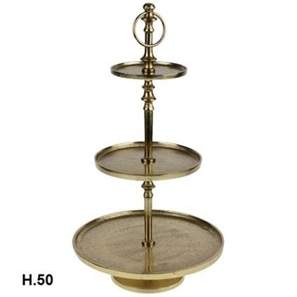 Etagère Gold met 3 verdiepingen goudkleur Nieuw!, Ophalen of Verzenden, Nieuw, Etagère, Demontabel