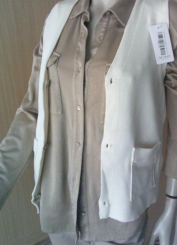Mybel made in Italy mouwloos creme knit vest/gilet M, Maat 38/40 (M), Overige kleuren, Verzenden, Nieuw