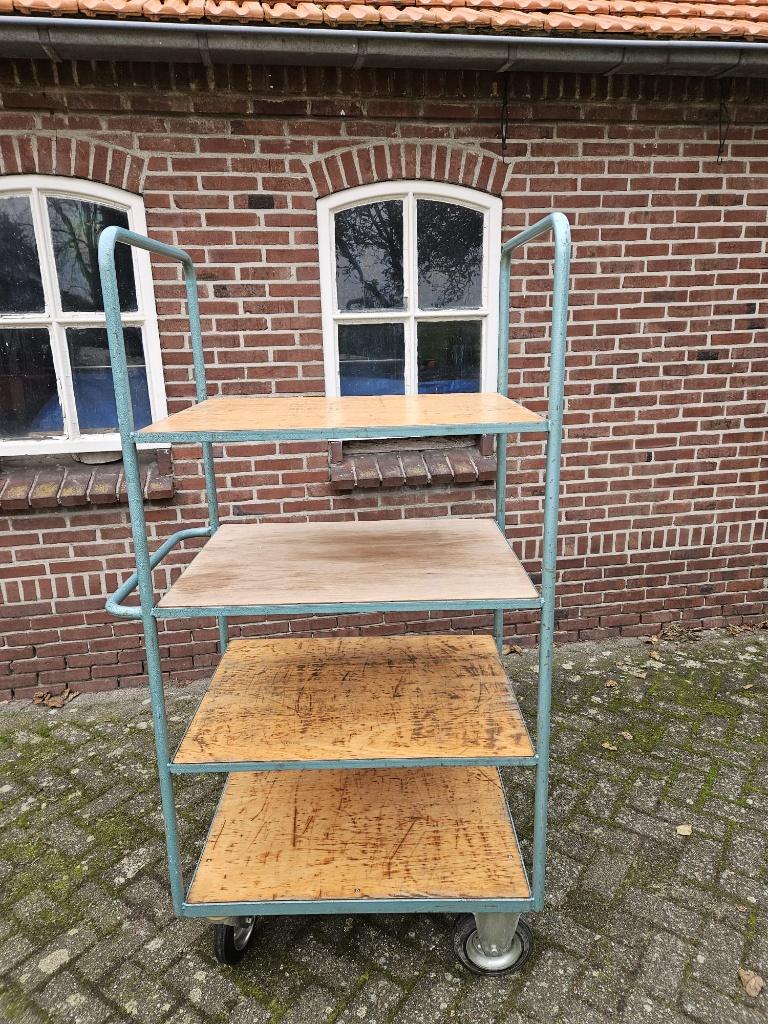 Overtoom kar etagewagen, orderpickkar, magazijn wagen,, Ophalen, Gebruikt