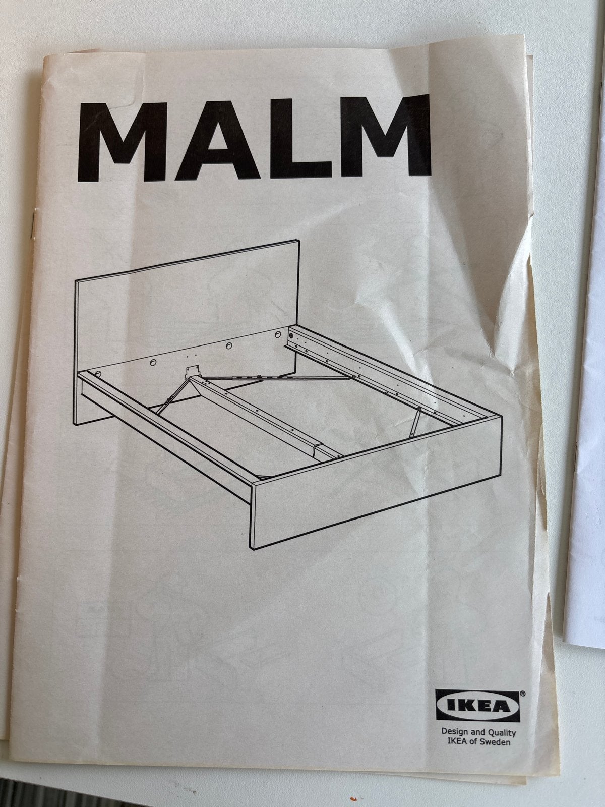 IKEA MALM bedframe met LEIRSUND lattenbodem en matras, Ophalen, Gebruikt, Zwart, Tweepersoons