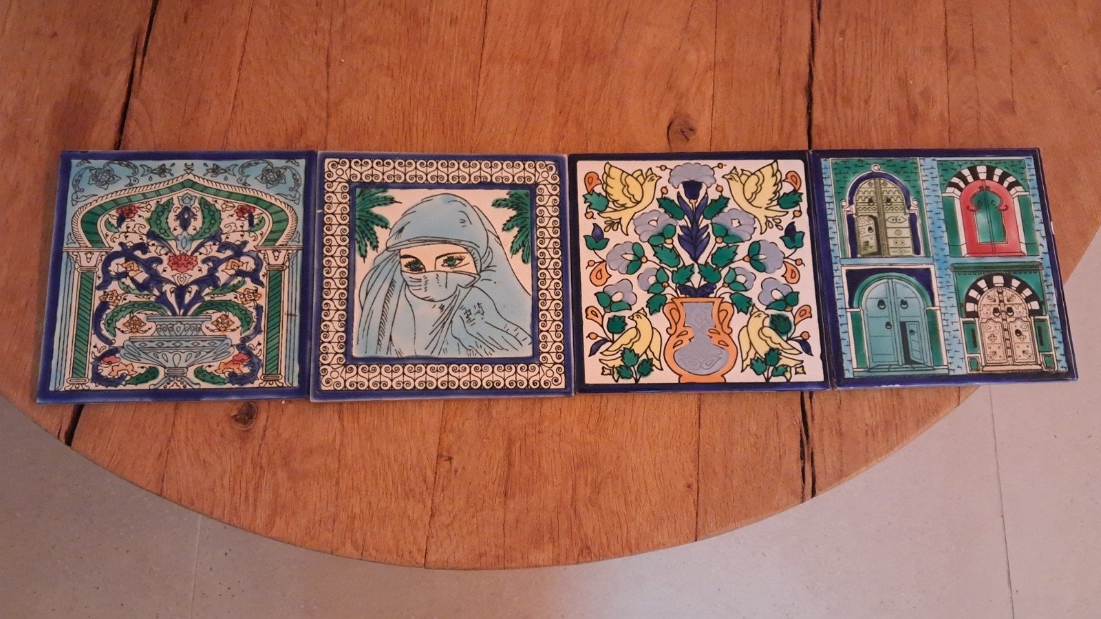 Handgeschilderde Marokkaanse Keramieken Tegels 15x15, Ophalen of Verzenden