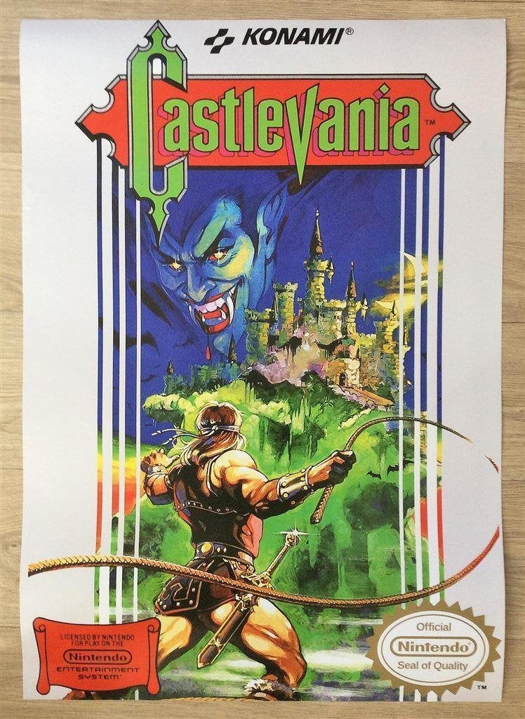 grote KONAMI CASTLEVANIA NES Retro Gameroom Art POSTER, Verzenden, Nieuw, A1 t/m A3, Film en Tv