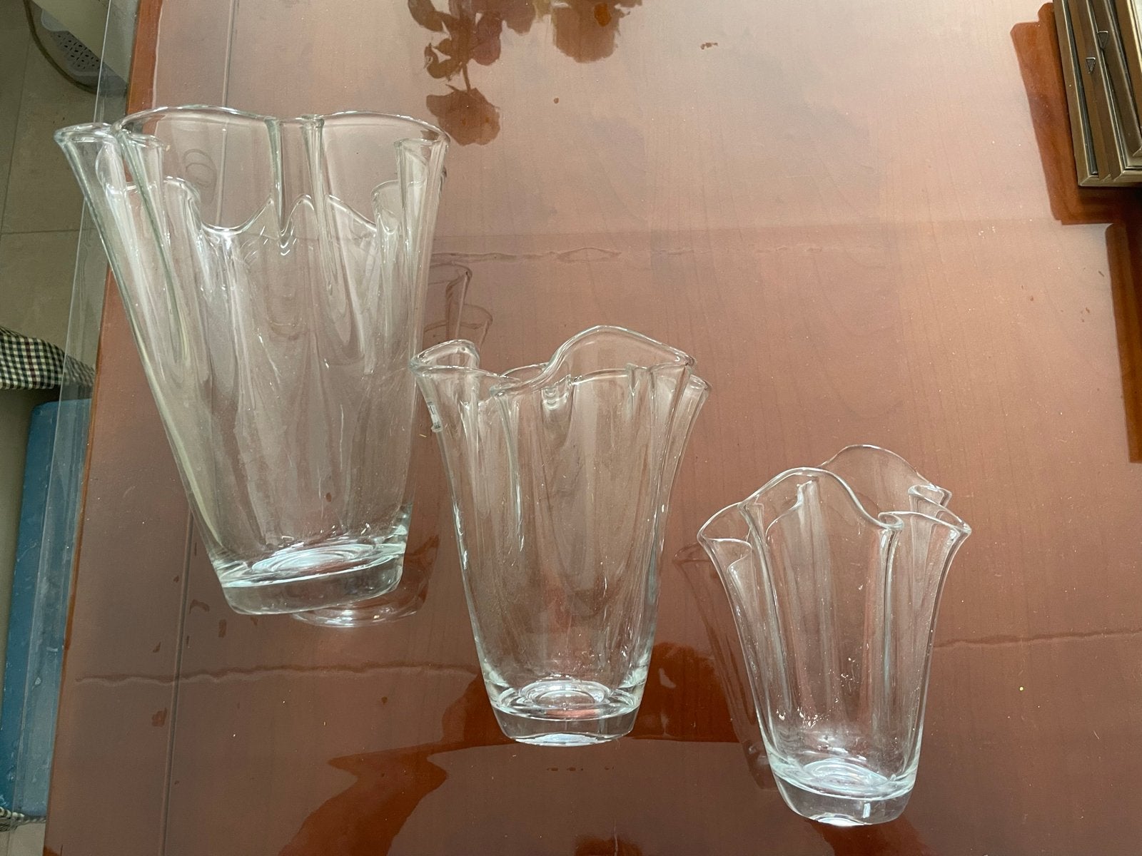 Set van 3 glazen vazen/schalen van Art Living, Ophalen, Zo goed als nieuw